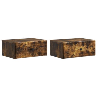 vidaXL Nástenná nočná skrinka 2 pcs Dymový dub 49 x 34,5 x 20 cm