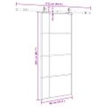 vidaXL Posuvné dvere s kovaním čierne 90x205 cm ESG sklo