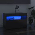 vidaXL Nočný stolík a LED svetlá 2 ks vysokolesklý sivý 60x35x40 cm