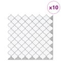 vidaXL Dlažba Lanturn 10 ks Biela 27 x 27 cm Polyuretán a PET