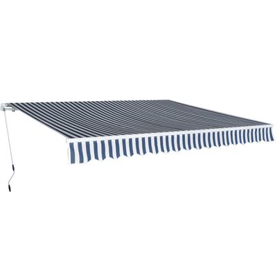 vidaXL Zaťahovacia markíza ručne ovládaná 400 cm modro-biela