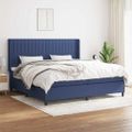 vidaXL Boxspring posteľ s matracom modrá 200x200 cm látka