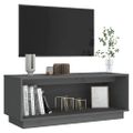 vidaXL TV skrinka sivá 90x35x35 cm masívna borovica