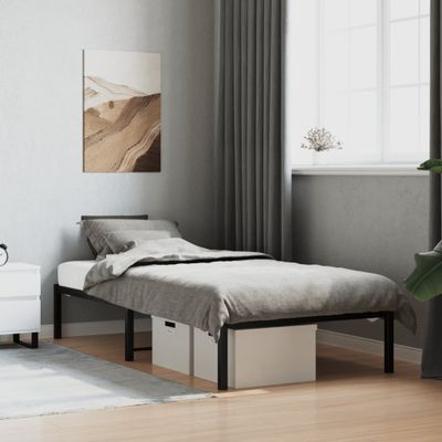 vidaXL Posteľný rám čierny kov 90x200 cm