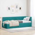 vidaXL Rohový rám postele Tyrkysová 80 cm x 200 cm Zamat