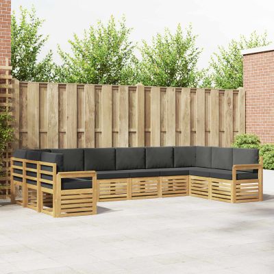 vidaXL Záhradná súprava gaučov 7 ks Biela a antracitová Polyester