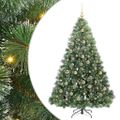 vidaXL Umelý vianočný stromček s 300 LED-i Zelená 210 cm PE a PVC