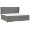 vidaXL Boxspring posteľ s matracom tmavosivá 200x200 cm látka