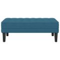 vidaXL lavička s vankúšom Modrá 113 x 57 x 39 cm Zamat