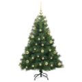 vidaXL Umelý vianočný stromček s 150 LED-i Zelená 120 cm PE a PVC
