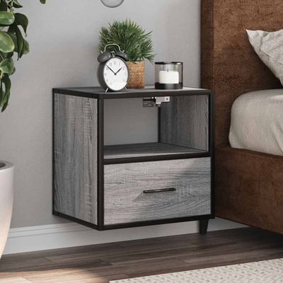 vidaXL Nástenné nočné stolíky 2 ks sivá sonoma 40x31x39,5 cm