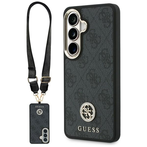 Obal Guess 4G Big Rhinestone Triangle Strap MagSafe pre Samsung Galaxy S26 čierna