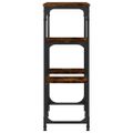vidaXL Konzolový stolík dymový dub 89,5x28x76 cm kompozitné drevo