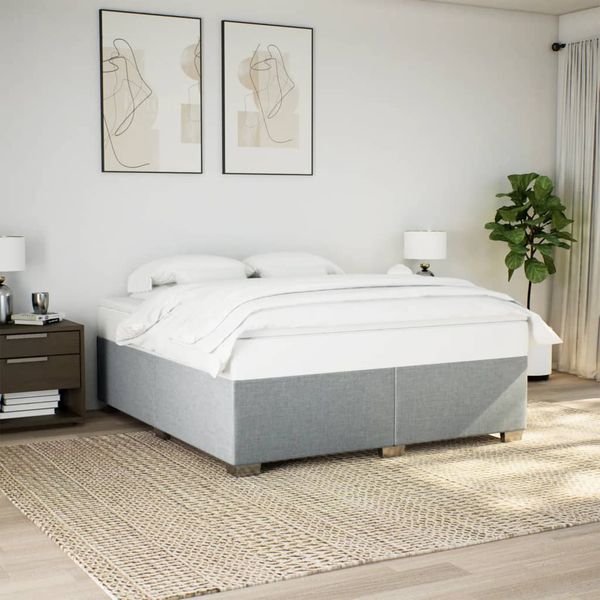 vidaXL Posteľ bez matraca bledosivá 200x200 cm látka
