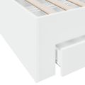 vidaXL Posteľný rám so zásuvkami biely 75x190 cm kompozitné drevo