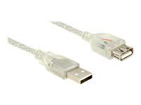 Predlžovacia šnúra USB - USB (F) do USB (M) - USB 2.0 - 1 m - priehľadná