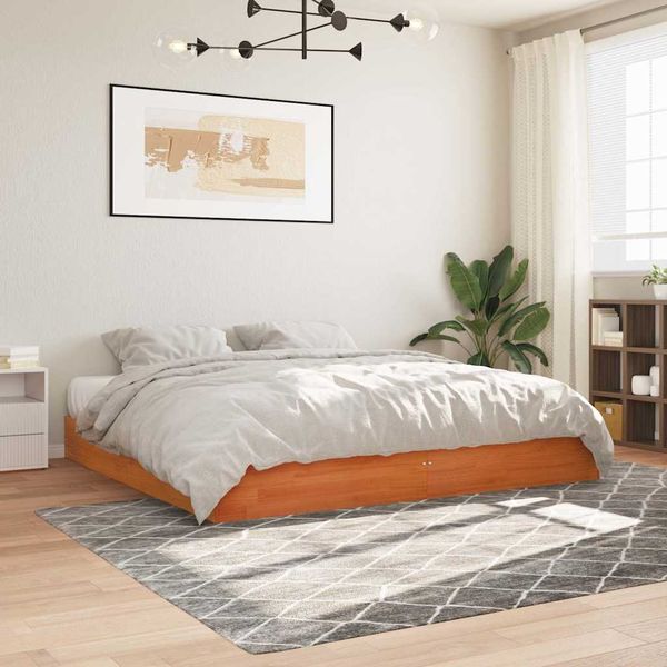 vidaXL Posteľ bez matraca voskovo hnedá 180x200 cm masívna borovica