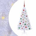 vidaXL Umelý vianočný stromček Biela 120 cm PVC a oceľ