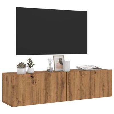 vidaXL Nástenná TV skrinka dub artisan 120x30x30 cm kompozitné drevo
