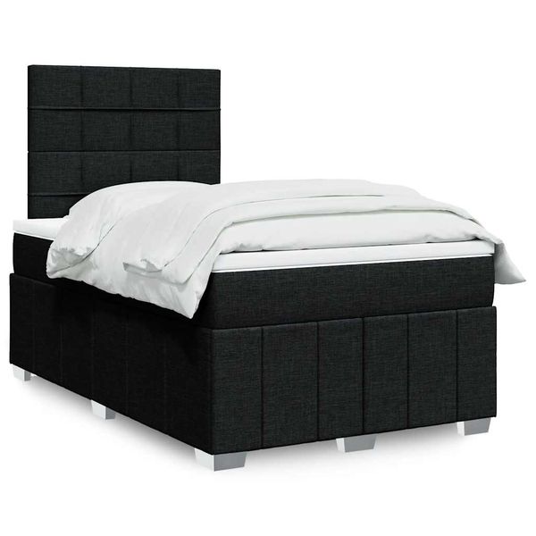 vidaXL Boxspring posteľ s matracom čierna 120x190 cm látka