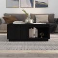 vidaXL Konferenčný stolík čierny 100x101x40,5 cm borovicový masív