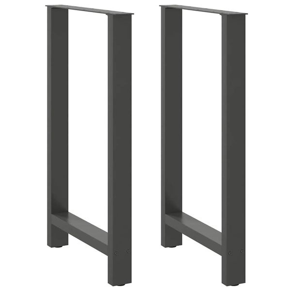 vidaXL Nohy k barovému stolu, antracitové, 2 ks, 60 x (100-101) cm, oceľové