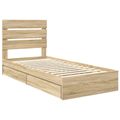 vidaXL Úložná posteľ Sonoma dub 70 x 190 cm Kompozitné drevo