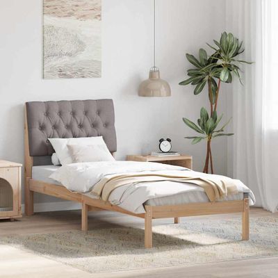 vidaXL Rám postele s čalúneným čelom s čelnou doskou Hnedá 75 x 190 cm