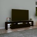 vidaXL TV skrinka s LED svetlami čierna 200x36,5x40 cm