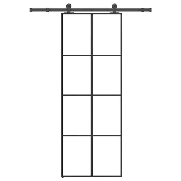 vidaXL Posuvné dvere s kovaním 76x205 cm ESG sklo a hliník