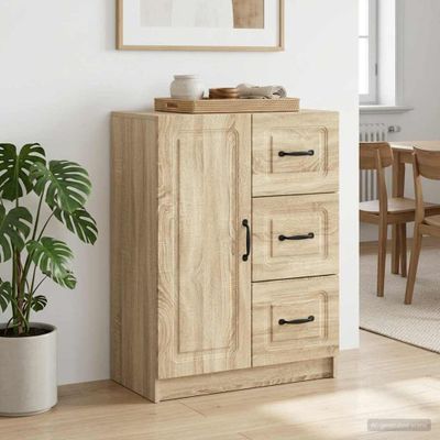 vidaXL Servírovacia skriňa so zásuvkou Dub sonoma 66 x 34,5 x 87 cm