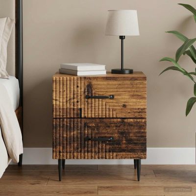 vidaXL Nočný stolík Staré drevo 43 x 34,5 x 47,5 cm Kompozitné drevo