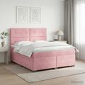 vidaXL Posteľ boxspring s matracom Ružová 140 x 200 cm Zamat