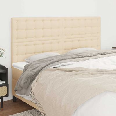 vidaXL Čelo postele krémové 180x5x118/128 cm látkové