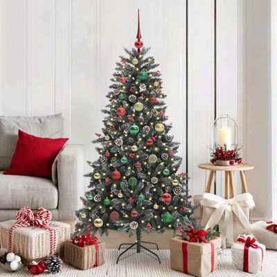 vidaXL Umelý vianočný stromček Zelená 150 cm PVC, plast a oceľ