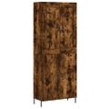 vidaXL Vysoká skrinka dymový dub 69,5x34x180 cm spracované drevo