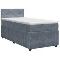 vidaXL Posteľ boxspring s matracom Tmavosivá 100 x 200 cm Zamat