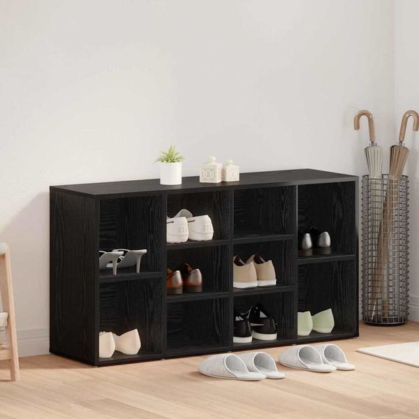 vidaXL Lavička na topánky s poličkou Čierny dub 103 x 30 x 54,5 cm