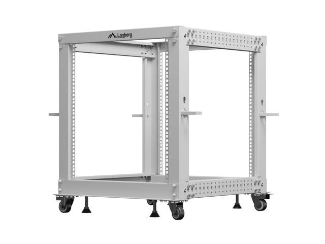LANBERG OTVORENÝ RACK 19'' 12U 600X600-1100 NASTAVITEĽNÝ ŠEDÝ