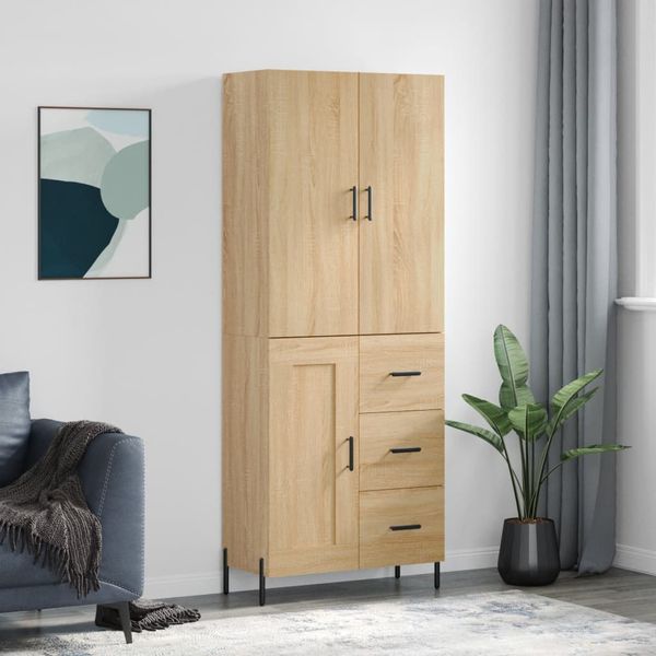 vidaXL Vysoká skrinka dub sonoma 69,5x34x180 cm spracované drevo