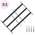 vidaXL Zabezpečovacia mriežka na okná s 3 priečkami 3 ks 43-74 cm