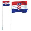 vidaXL Vlajka Chorvátska a tyč 5,5 m hliník