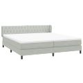 vidaXL Box Spring Posteľ s matracom Svetlosivá 180x220 cm Zamat