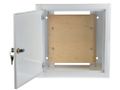 Kovový rozvádzač montážna skriňa pod omietku 300x300x120mm OMP-3, lesklá biela