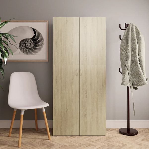 vidaXL Skrinka na topánky, dub donoma 80x35,5x180 cm, kompozitné drevo
