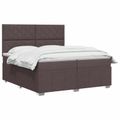 vidaXL Posteľ boxspring s matracom Tmavohnedá 200 x 200 cm Látka