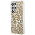 Puzdro Guess IML Leopard Print Triangle MagSafe pre Samsung Galaxy S26 Ultra hnedé