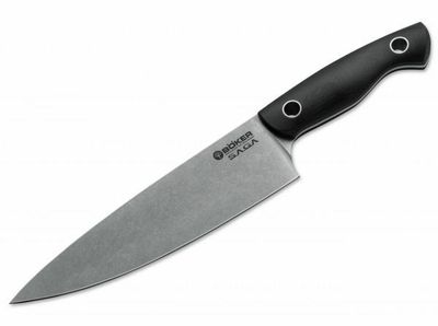 Böker Manufaktur Solingen 130267 Saga Chefmesser šéfkuchársky nôž 19,8 cm, čierna, G10