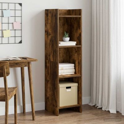 vidaXL Knižnica Dymový dub 30 x 30 x 111 cm Kompozitné drevo