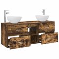 vidaXL Set kabinetov do kúpeľne 3 ks Dymový dub 49,5 x 41 x 64,5 cm